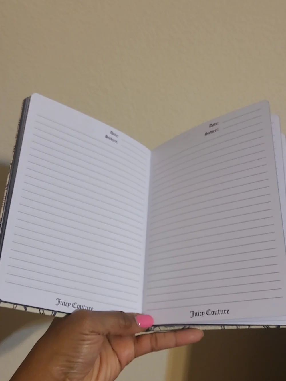 Juicy Couture Cream & Black Bow-Print Journal